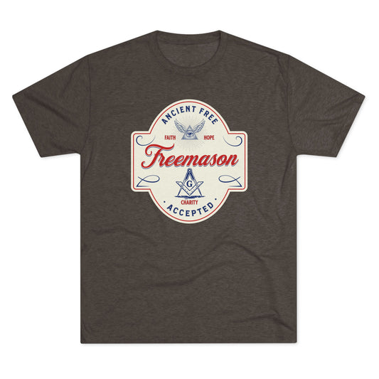 Freemason Badge T-Shirt — "Ancient Free" Retro Masonic Design