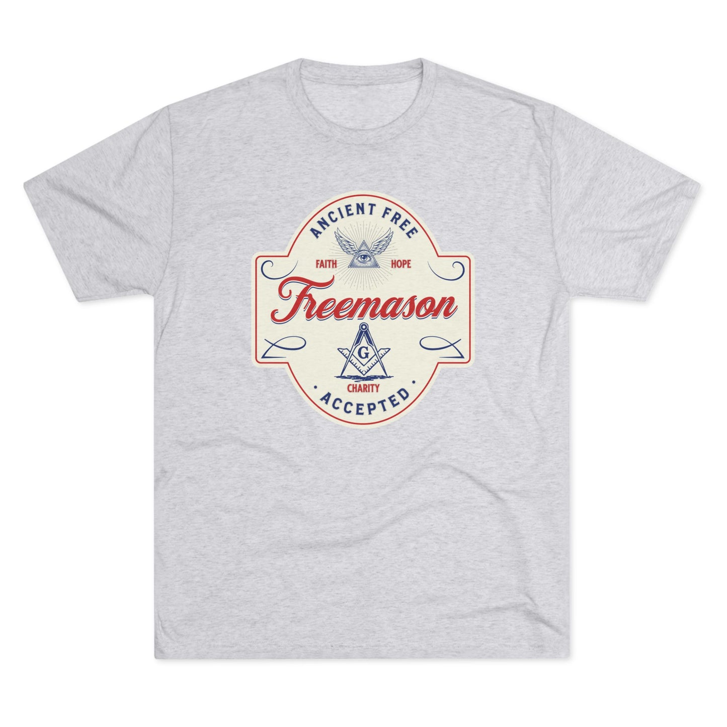 Freemason Badge T-Shirt — "Ancient Free" Retro Masonic Design