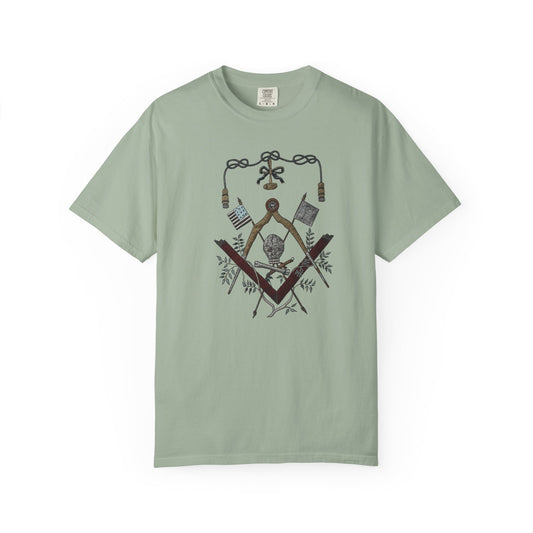 George Washington Masonic Apron Masonic Emblem T-shirt | Square Compass, Skull & Vintage Flags