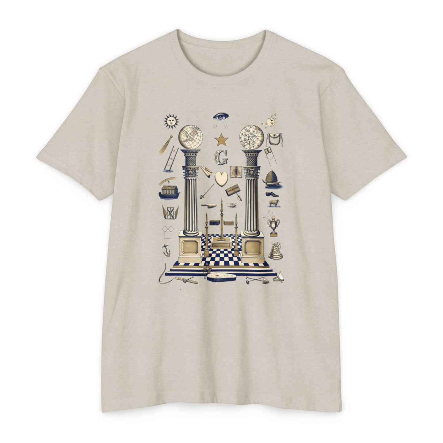 Masonic Vintage Symbol T-Shirt — Freemasonry Lodge Design