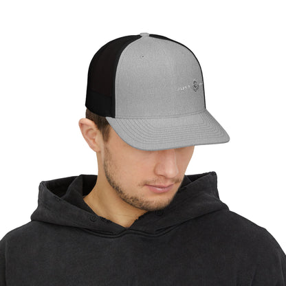 Just Ask Embroidered Snapback Trucker Hat