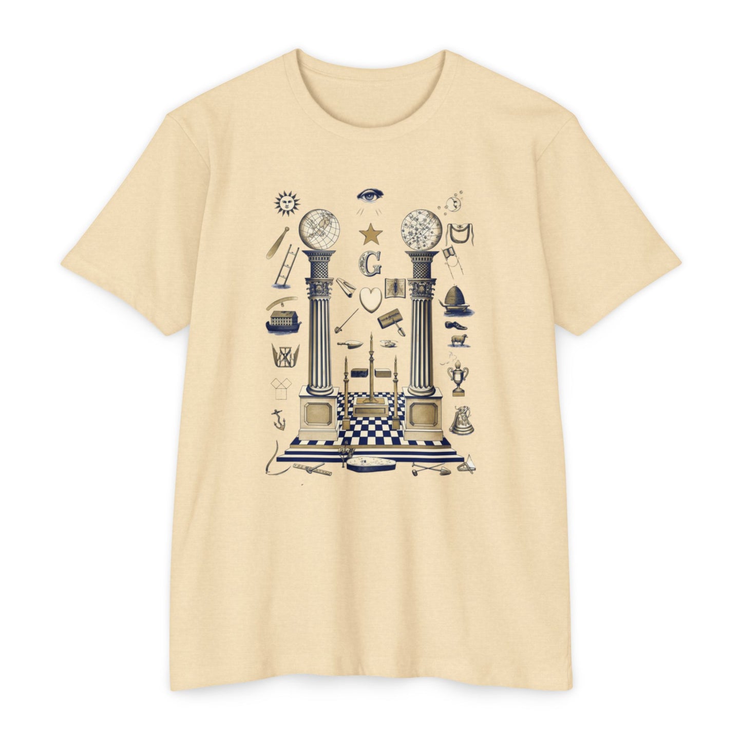 Masonic Vintage Symbol T-Shirt — Freemasonry Lodge Design