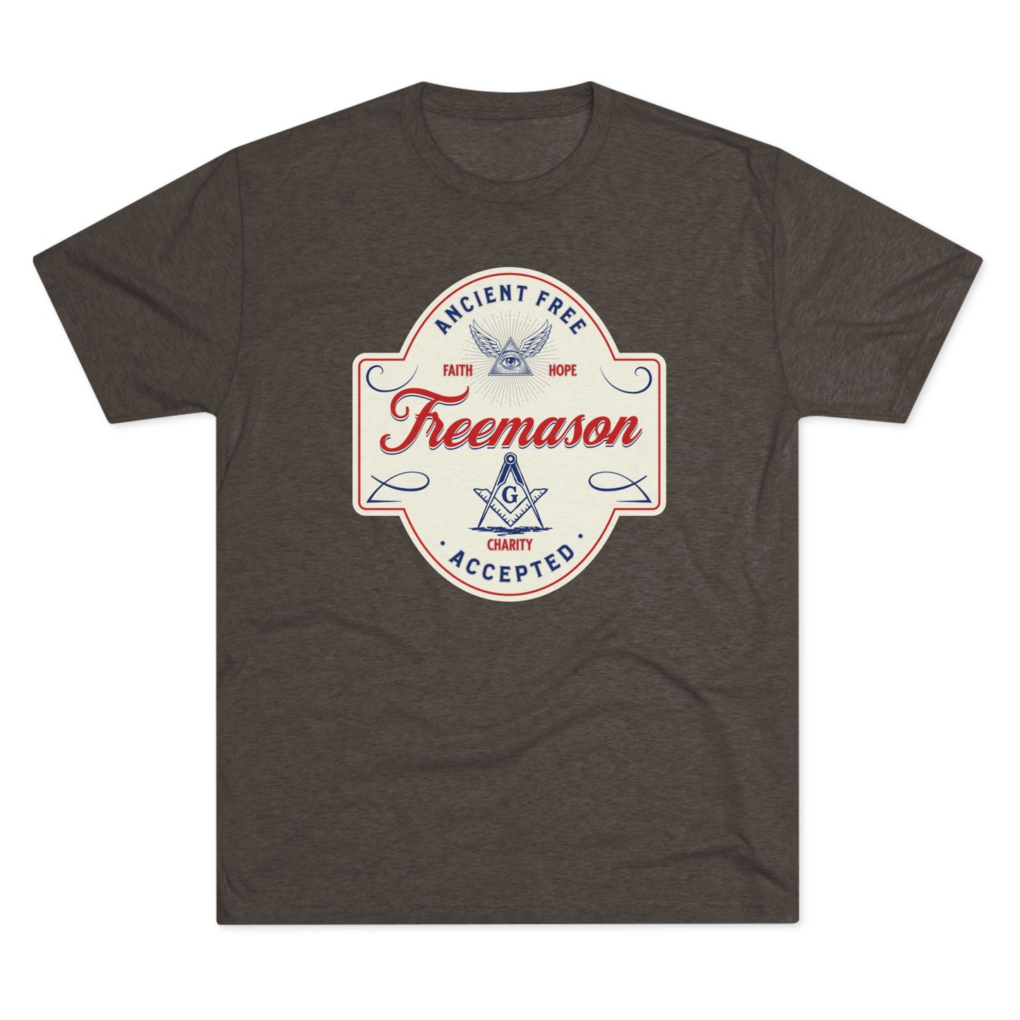Freemason Badge T-Shirt — "Ancient Free" Retro Masonic Design