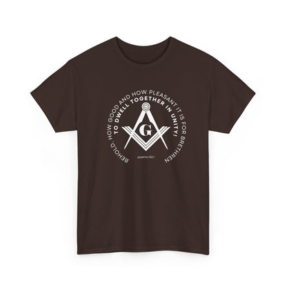 Freemason Compass & Square Tee | Masonic Symbol Shirt, Psalms 133:1 Bible Verse  Fraternal Lodge Design