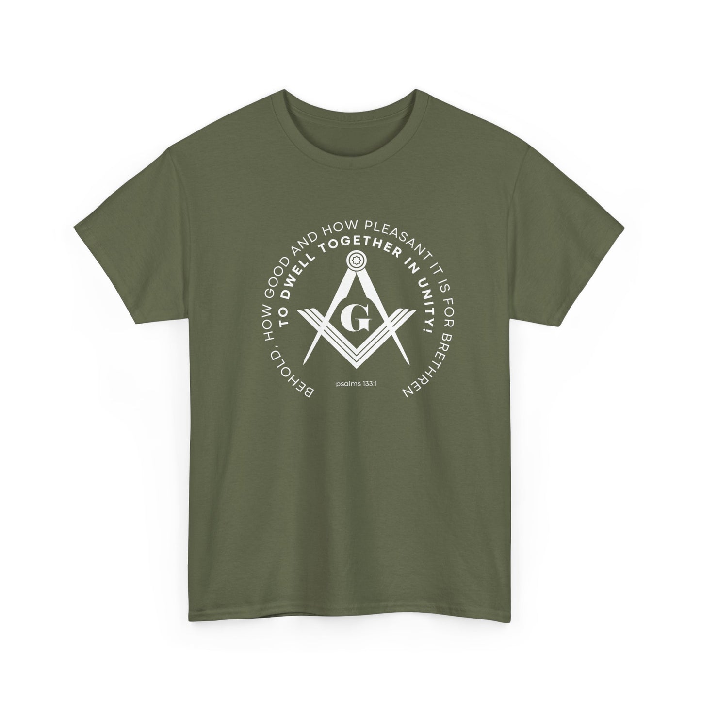 Freemason Compass & Square Tee | Masonic Symbol Shirt, Psalms 133:1 Bible Verse  Fraternal Lodge Design