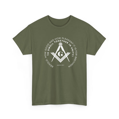 Freemason Compass & Square Tee | Masonic Symbol Shirt, Psalms 133:1 Bible Verse  Fraternal Lodge Design