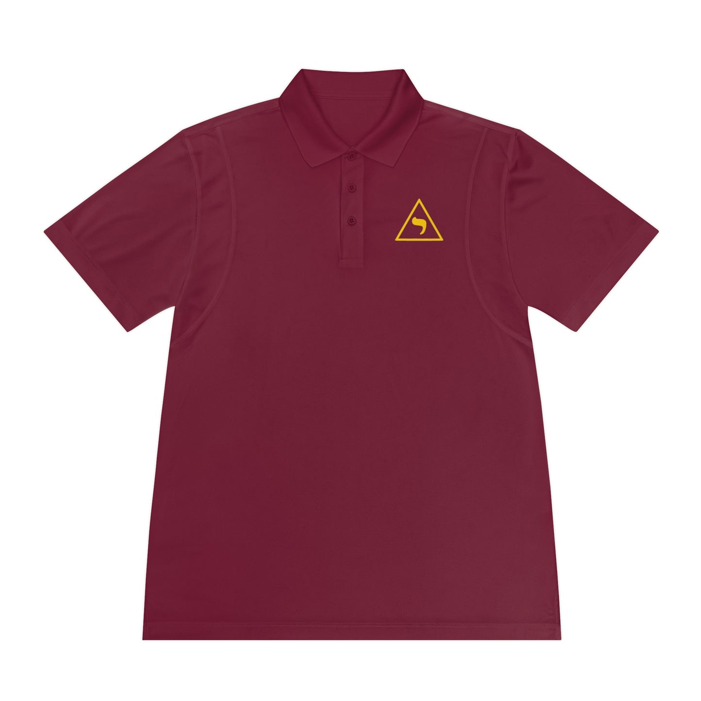 Men's Orange Sport Polo with Yellow Triangle Logo — Athletic Golf & Team Shirt