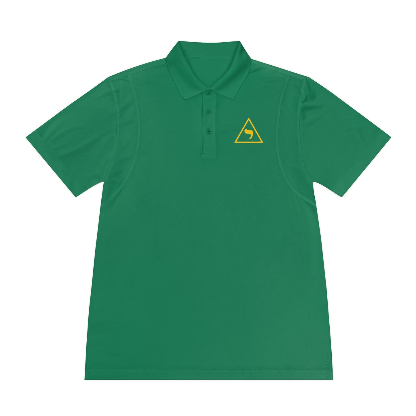 Men's Orange Sport Polo with Yellow Triangle Logo — Athletic Golf & Team Shirt