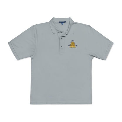 Embroidered Honeycomb Bee Polo Shirt — Men's Casual Work & Garden Tee