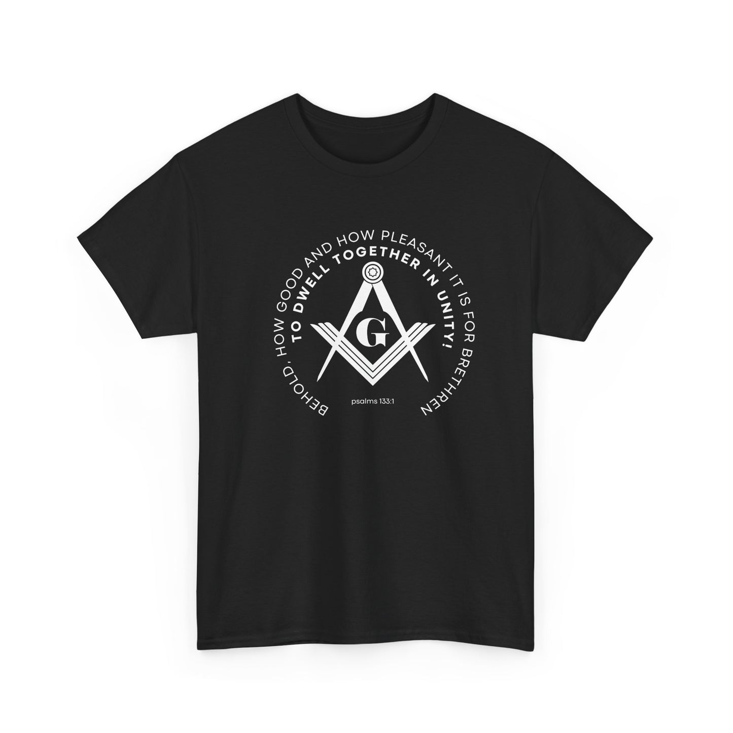 Freemason Compass & Square Tee | Masonic Symbol Shirt, Psalms 133:1 Bible Verse  Fraternal Lodge Design