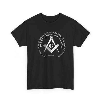 Freemason Compass & Square Tee | Masonic Symbol Shirt, Psalms 133:1 Bible Verse  Fraternal Lodge Design