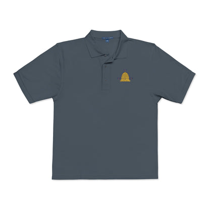 Embroidered Honeycomb Bee Polo Shirt — Men's Casual Work & Garden Tee