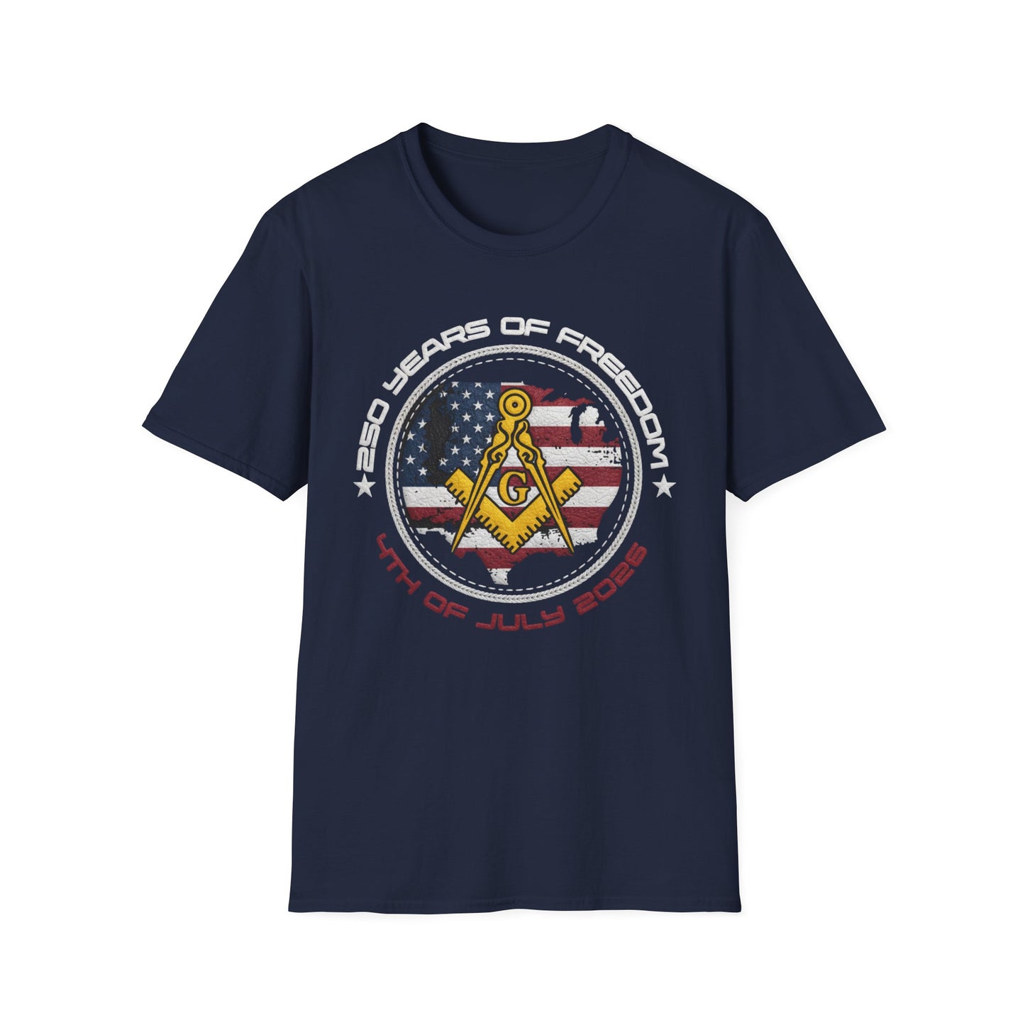 Masonic Emblem with American Flag 4th of July T-Shirt