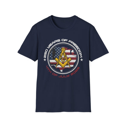 Masonic Emblem with American Flag 4th of July T-Shirt