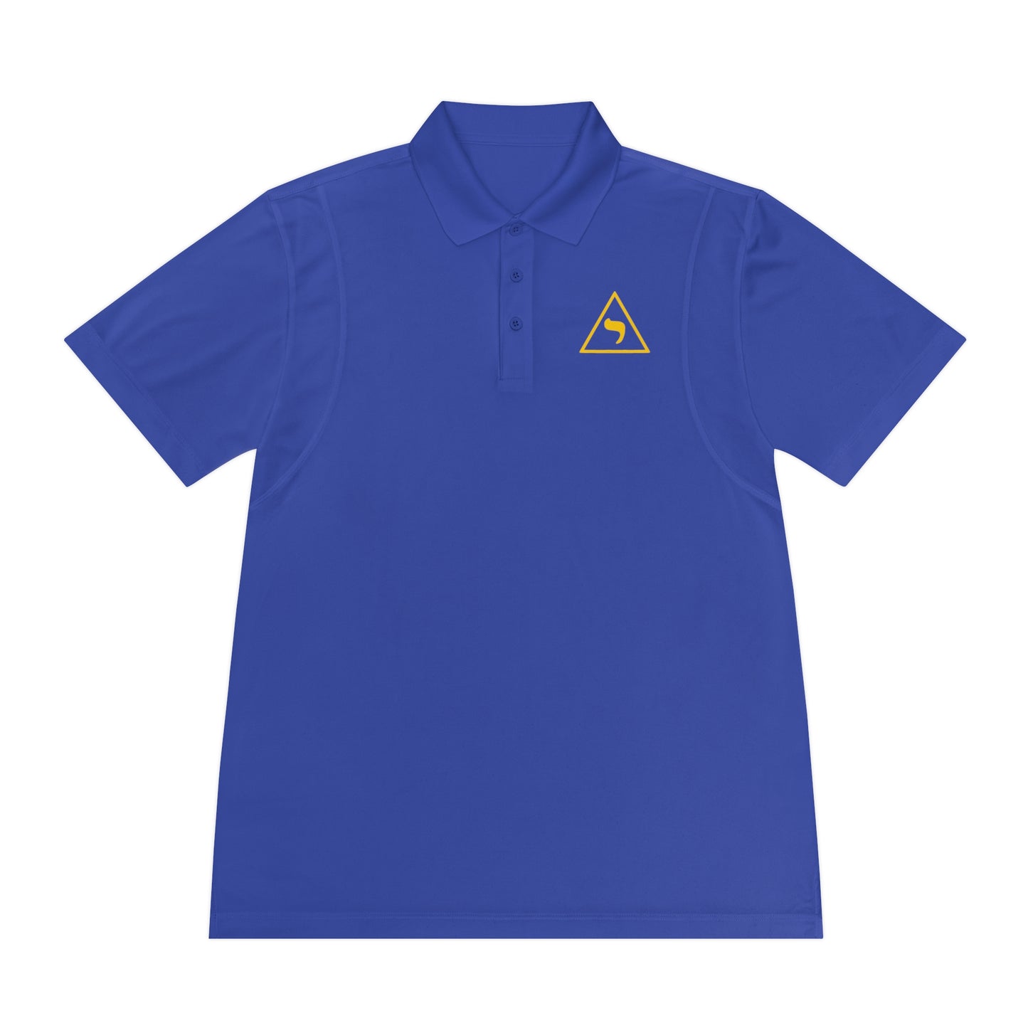 Men's Orange Sport Polo with Yellow Triangle Logo — Athletic Golf & Team Shirt
