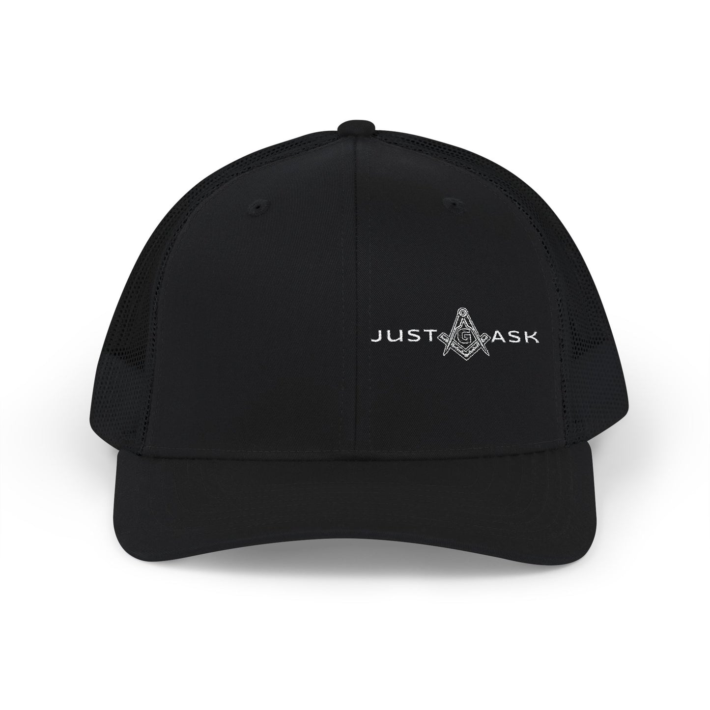 Just Ask Embroidered Snapback Trucker Hat