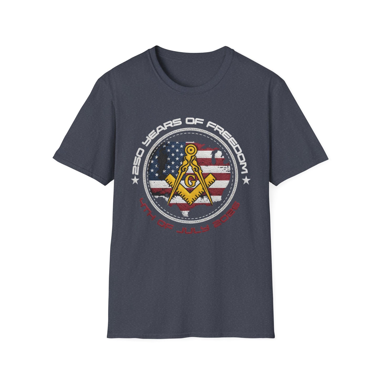 Masonic Emblem with American Flag 4th of July T-Shirt