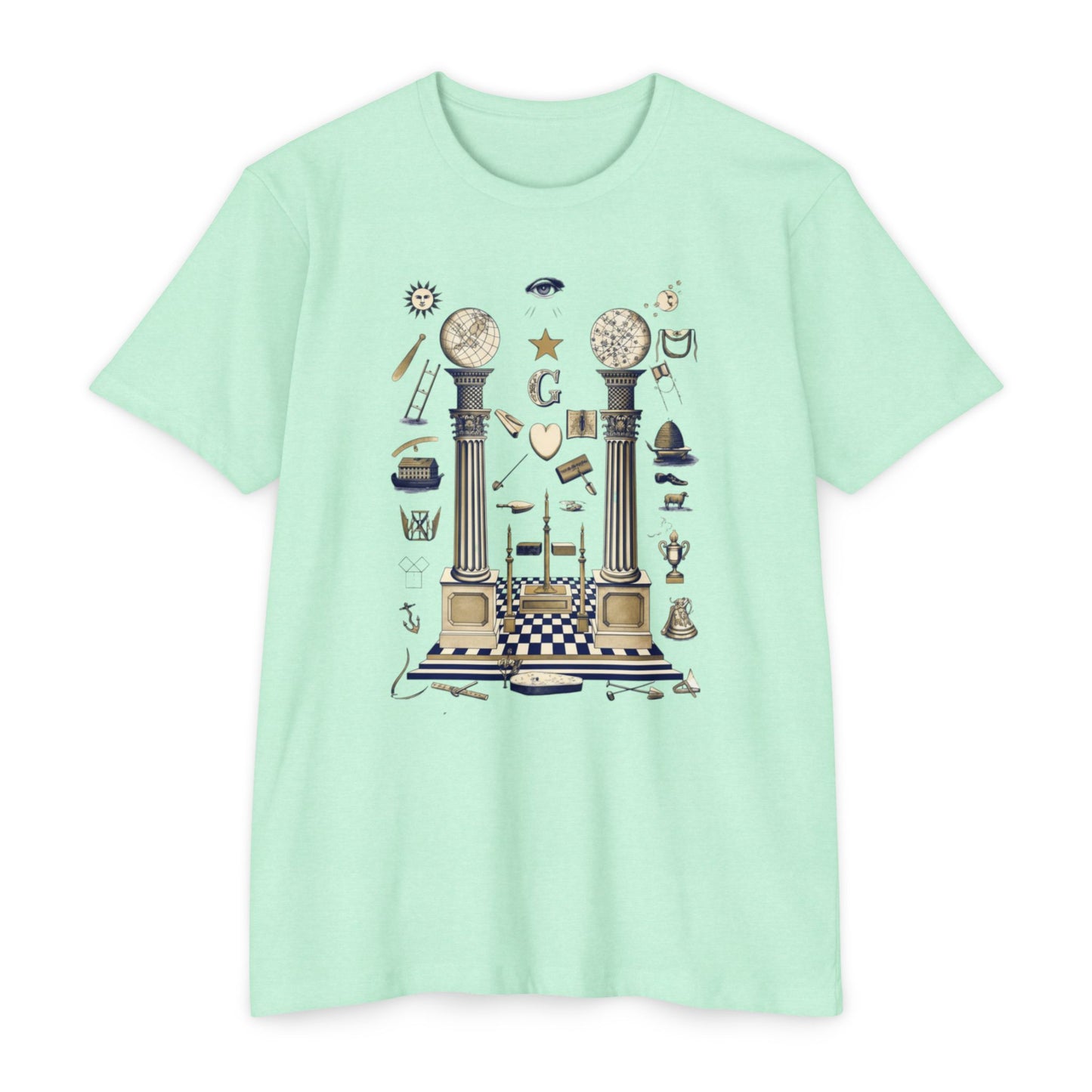 Masonic Vintage Symbol T-Shirt — Freemasonry Lodge Design