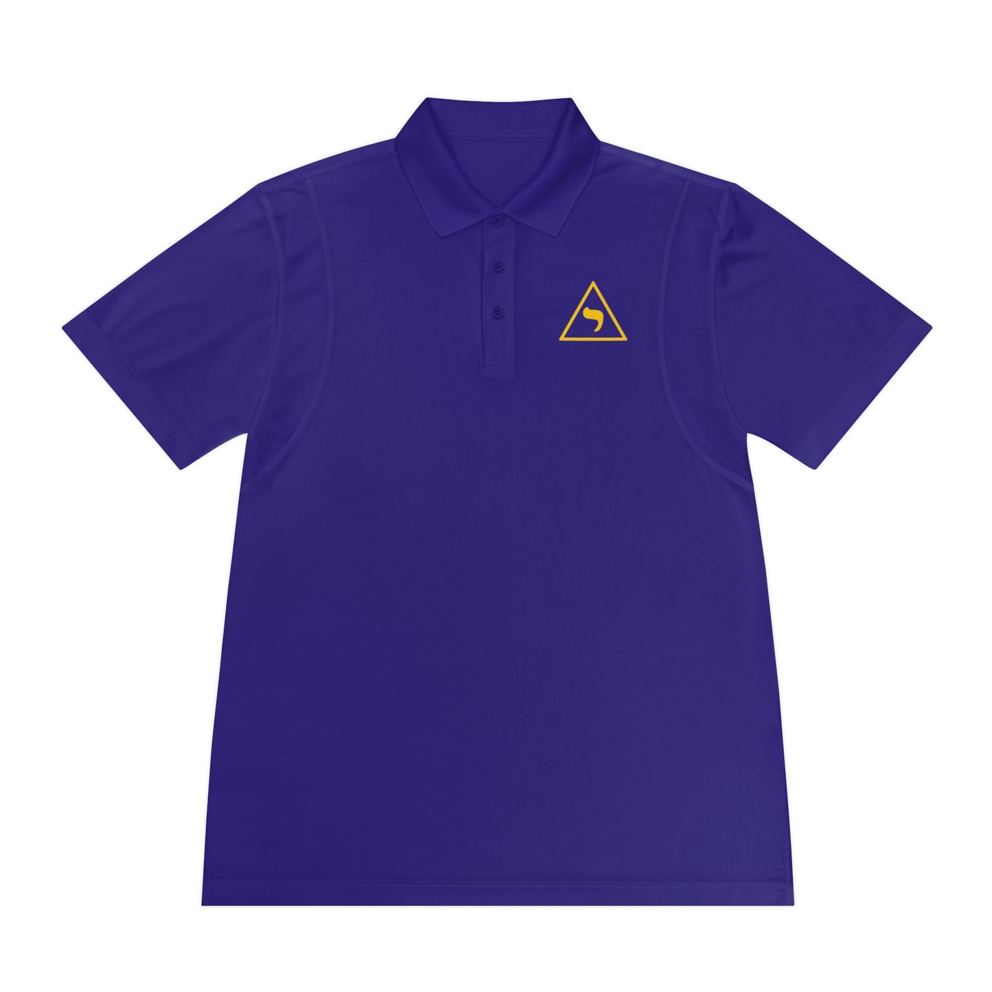 Men's Orange Sport Polo with Yellow Triangle Logo — Athletic Golf & Team Shirt