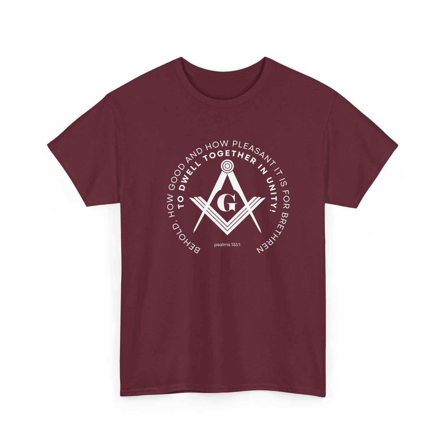 Freemason Compass & Square Tee | Masonic Symbol Shirt, Psalms 133:1 Bible Verse  Fraternal Lodge Design