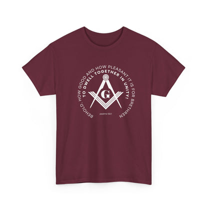 Freemason Compass & Square Tee | Masonic Symbol Shirt, Psalms 133:1 Bible Verse  Fraternal Lodge Design