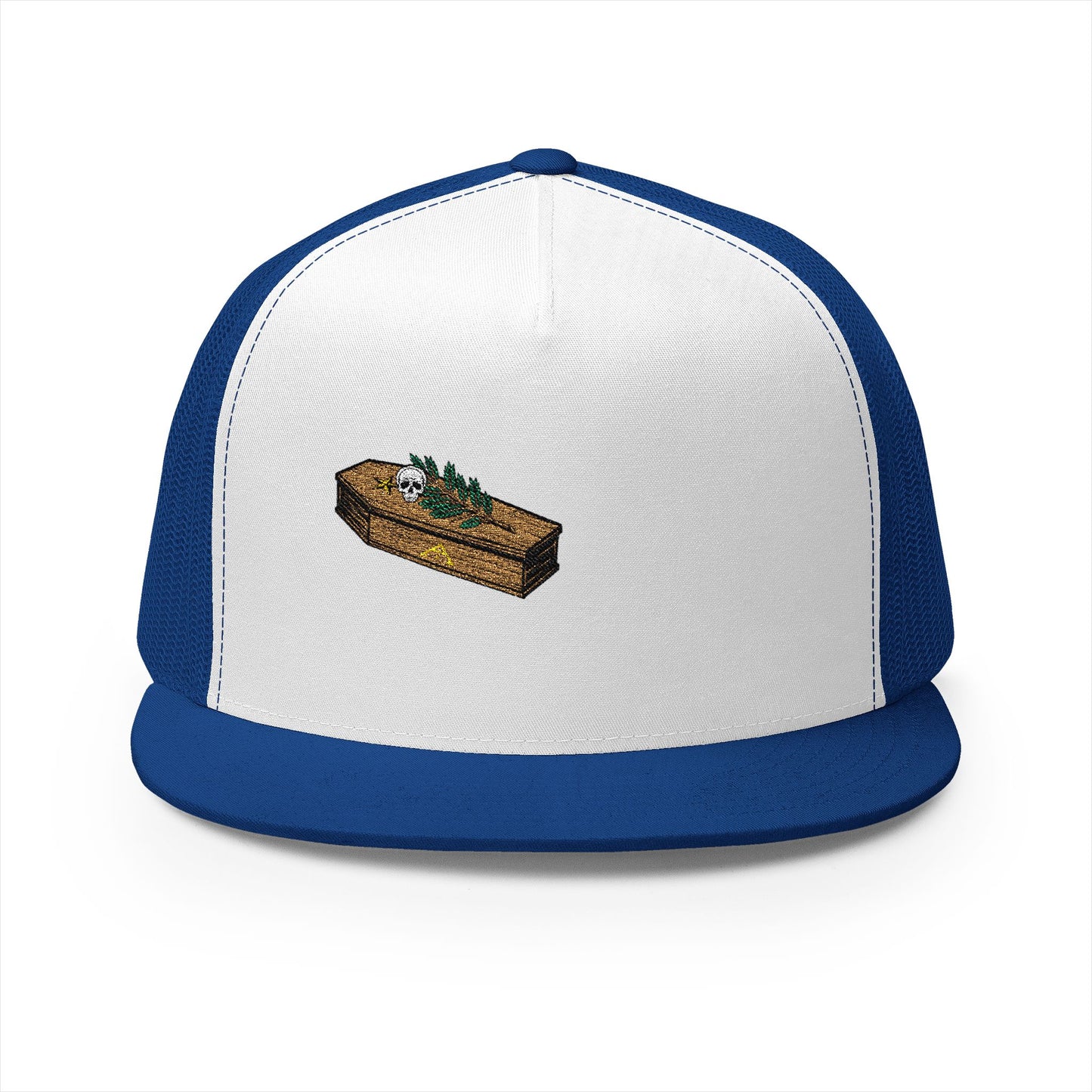 The Masters Coffin Embroidered Fishing Lure Trucker Cap - Retro Outdoor Angler Hat