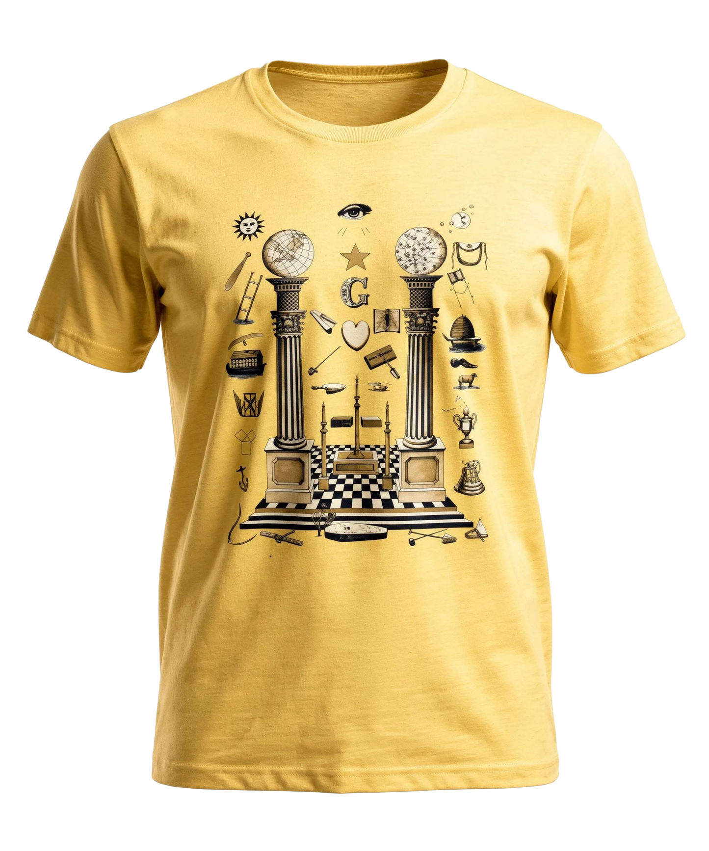 Masonic Vintage Symbol T-Shirt — Freemasonry Lodge Design