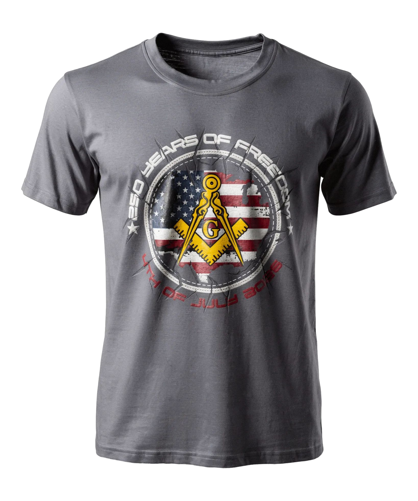 Masonic Emblem with American Flag 4th of July T-Shirt
