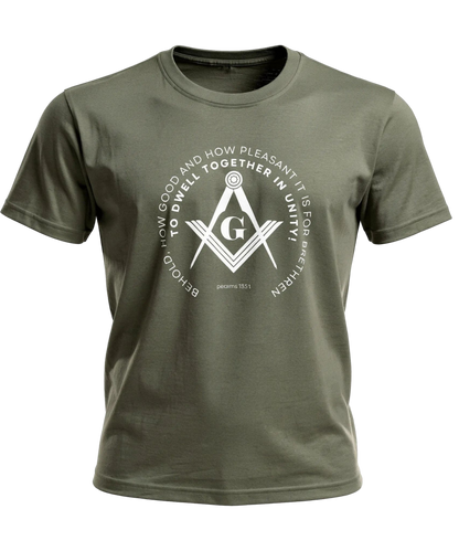 Freemason Compass & Square Tee | Masonic Symbol Shirt, Psalms 133:1 Bible Verse  Fraternal Lodge Design