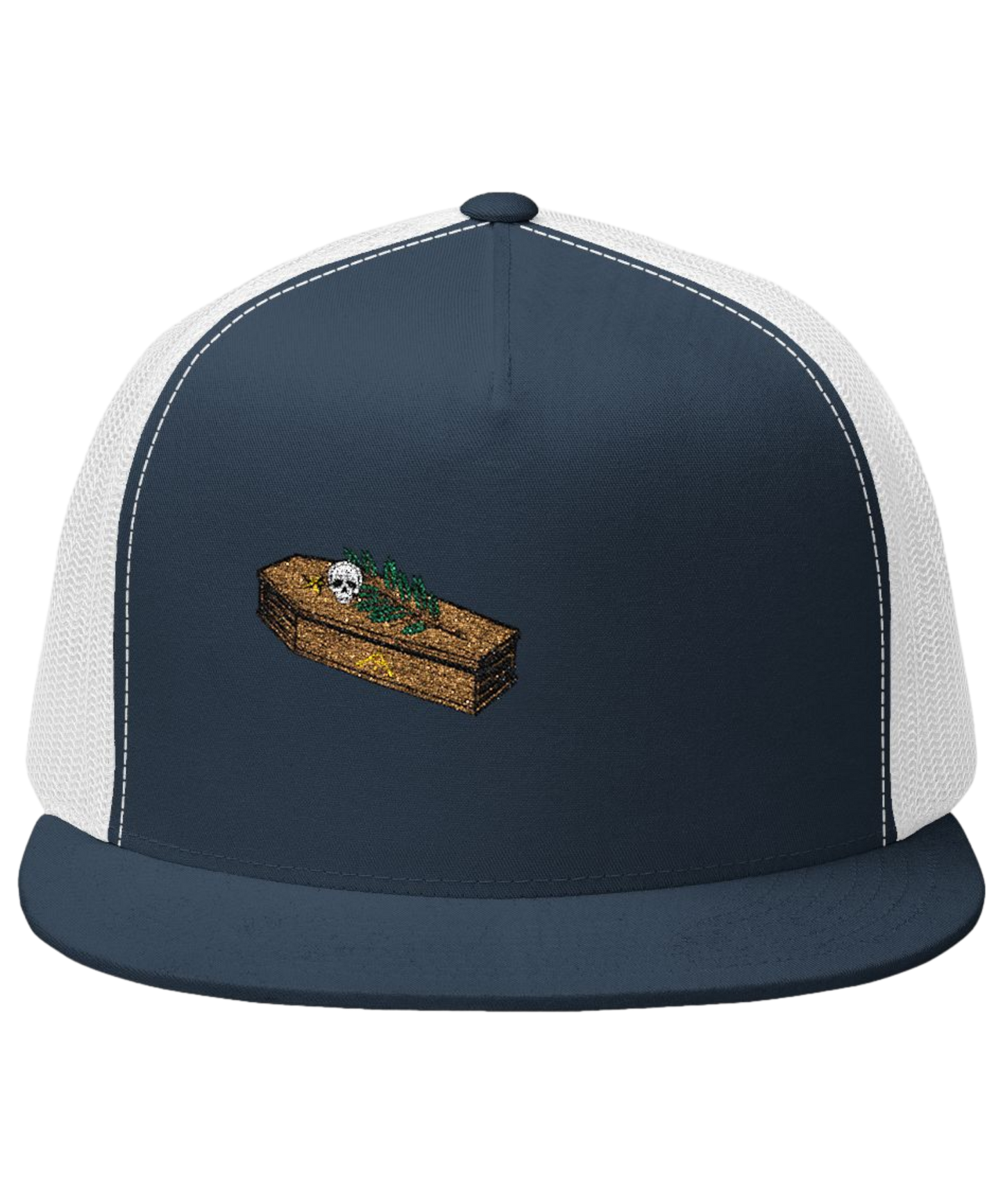 The Masters Coffin Embroidered Fishing Lure Trucker Cap - Retro Outdoor Angler Hat