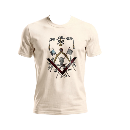 George Washington Masonic Apron Masonic Emblem T-shirt | Square Compass, Skull & Vintage Flags