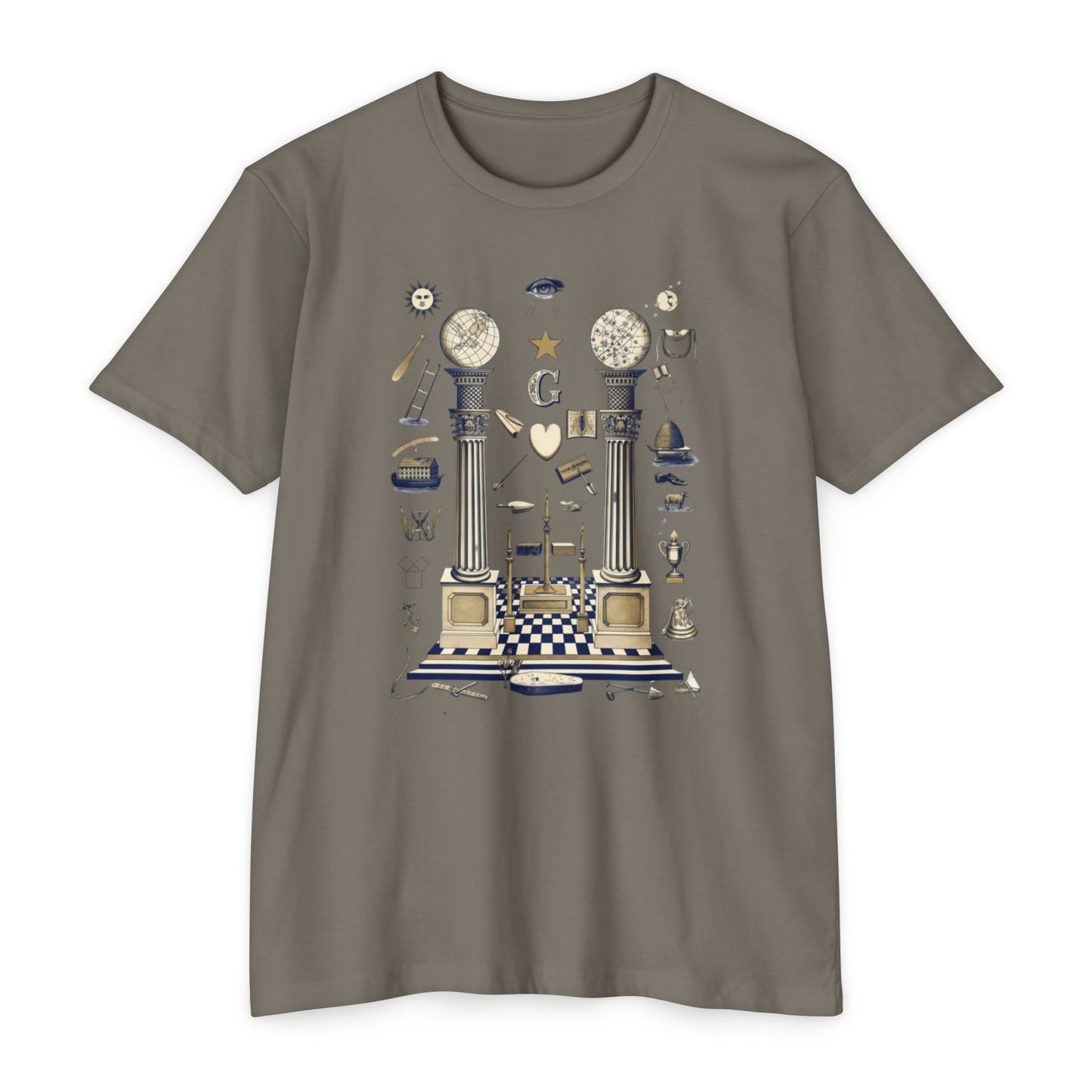 Masonic Vintage Symbol T-Shirt — Freemasonry Lodge Design