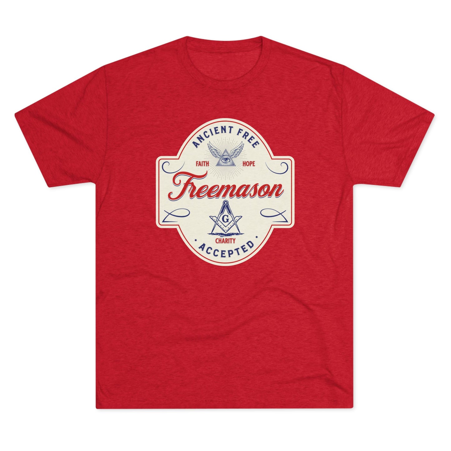 Freemason Badge T-Shirt — "Ancient Free" Retro Masonic Design