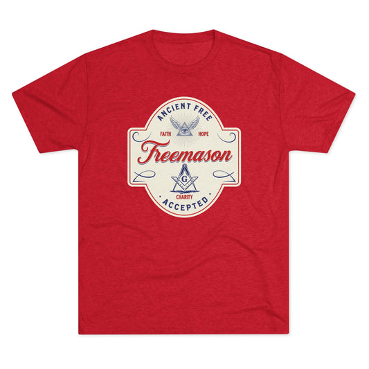 Freemason Badge T-Shirt — "Ancient Free" Retro Masonic Design