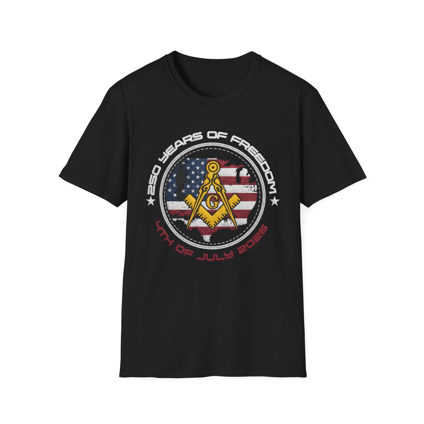 Masonic Emblem with American Flag 4th of July T-Shirt