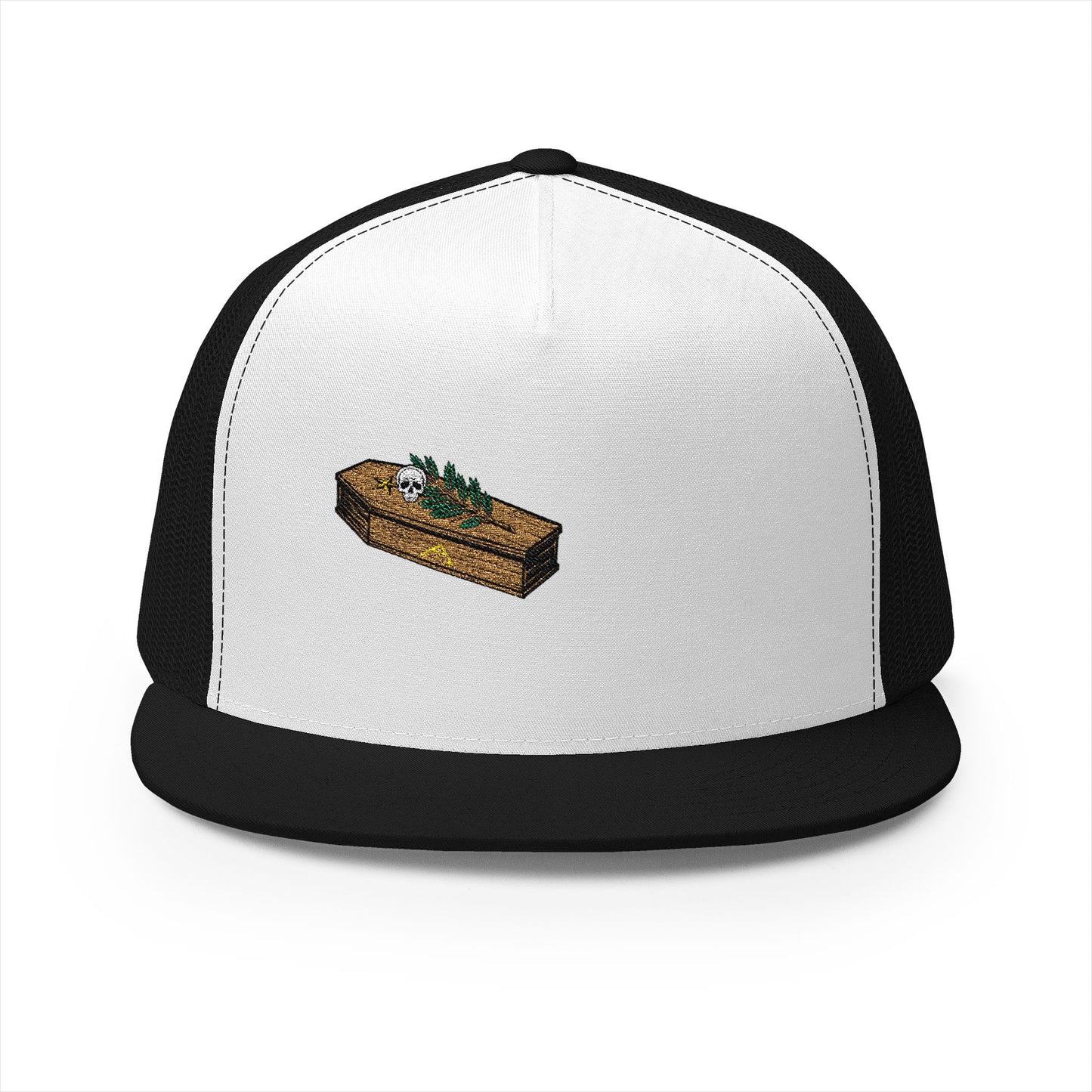 The Masters Coffin Embroidered Fishing Lure Trucker Cap - Retro Outdoor Angler Hat