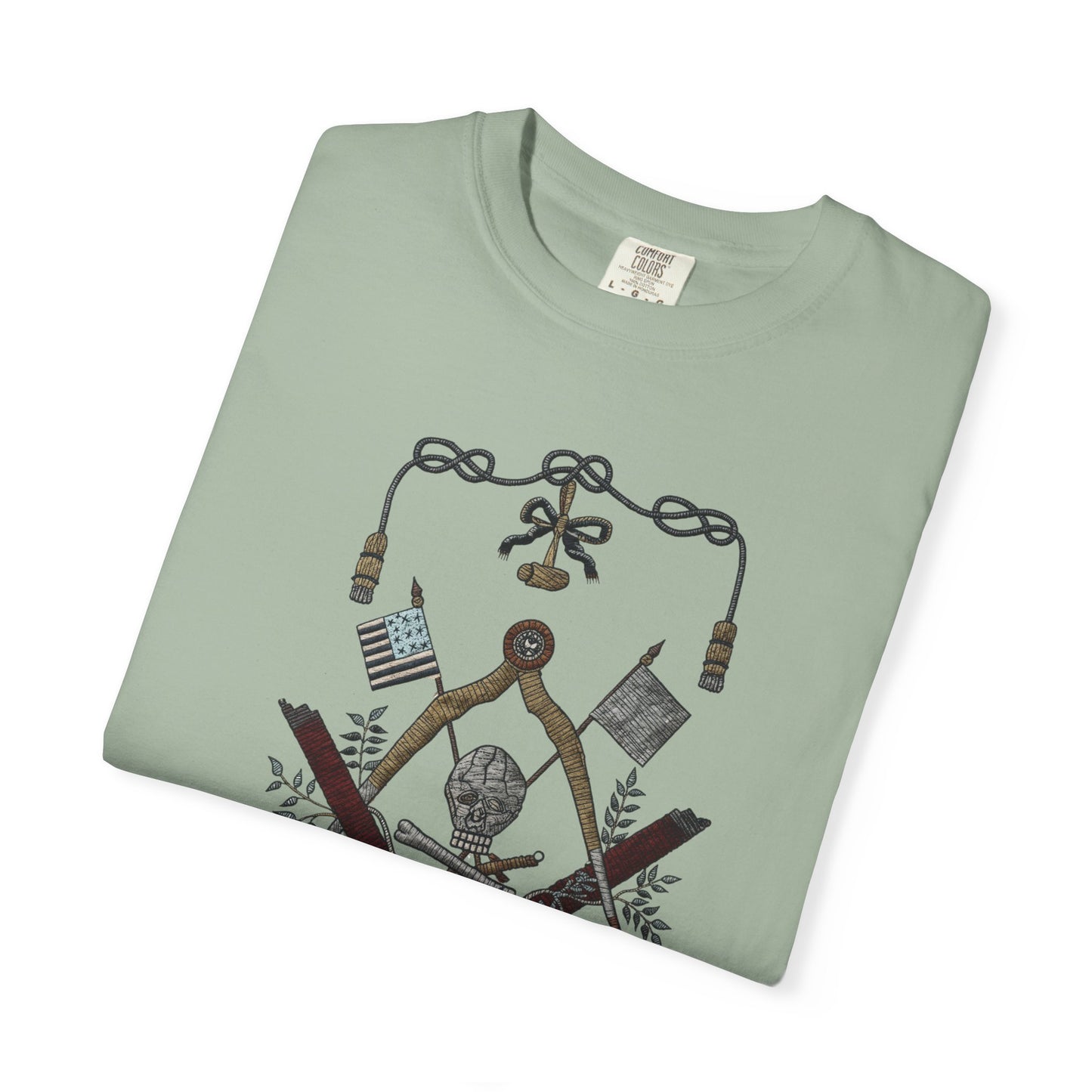 George Washington Masonic Apron Masonic Emblem T-shirt | Square Compass, Skull & Vintage Flags