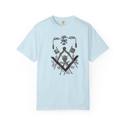 George Washington Masonic Apron Masonic Emblem T-shirt | Square Compass, Skull & Vintage Flags