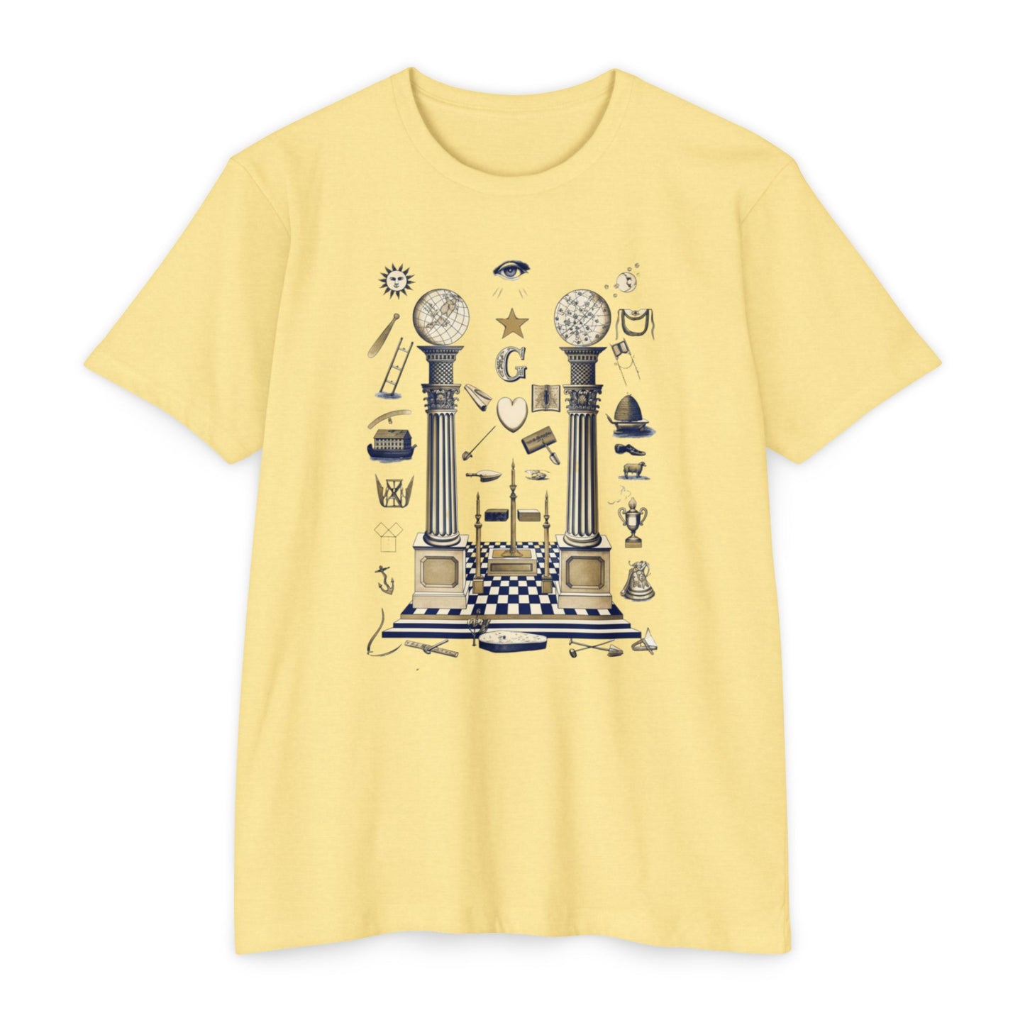 Masonic Vintage Symbol T-Shirt — Freemasonry Lodge Design