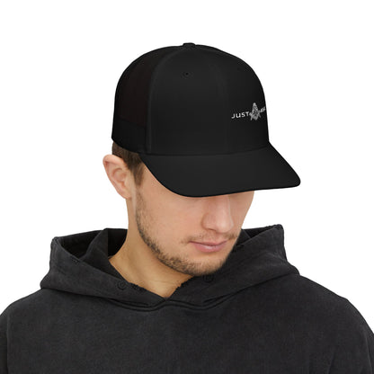 Just Ask Embroidered Snapback Trucker Hat