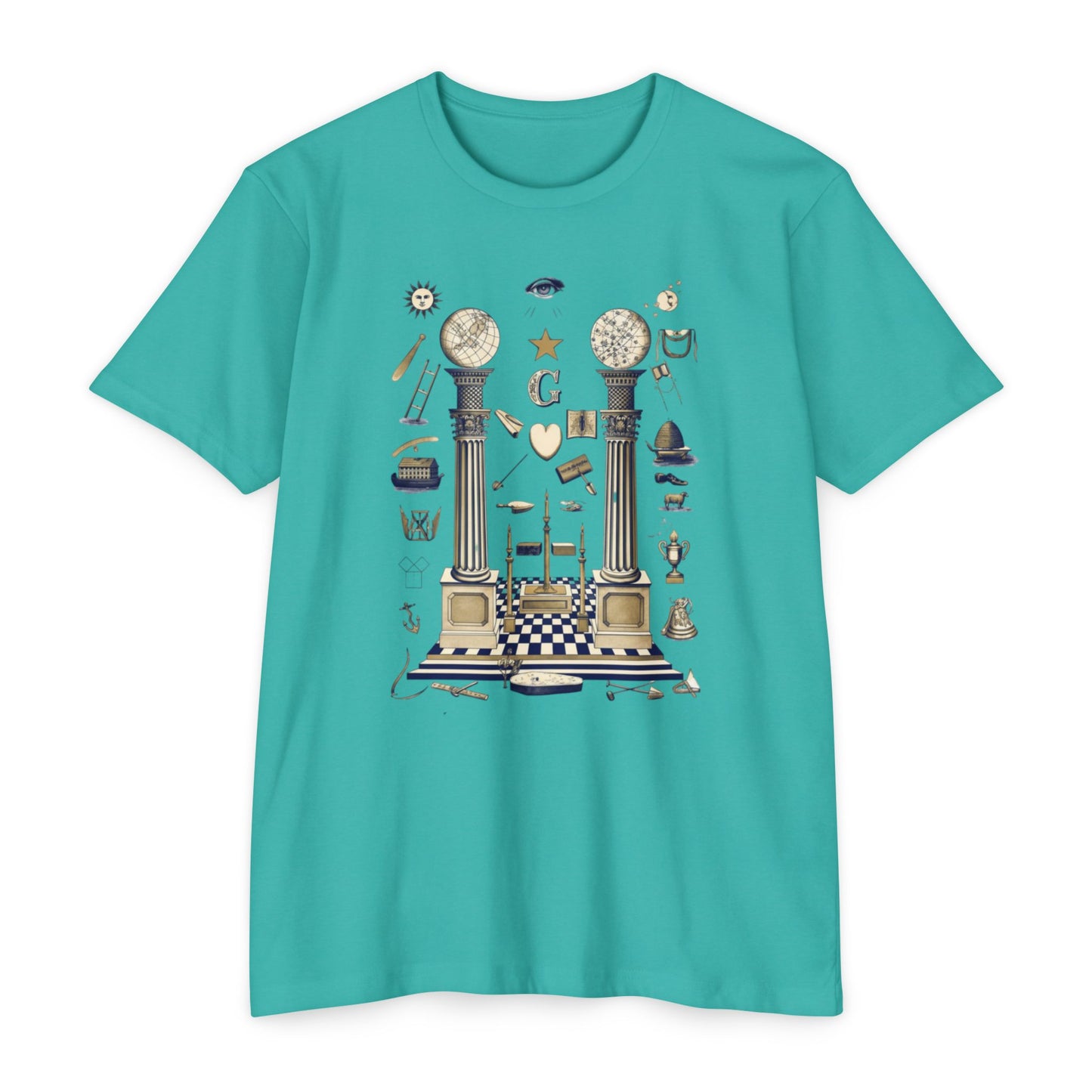 Masonic Vintage Symbol T-Shirt — Freemasonry Lodge Design