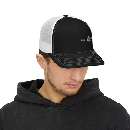 Just Ask Embroidered Snapback Trucker Hat