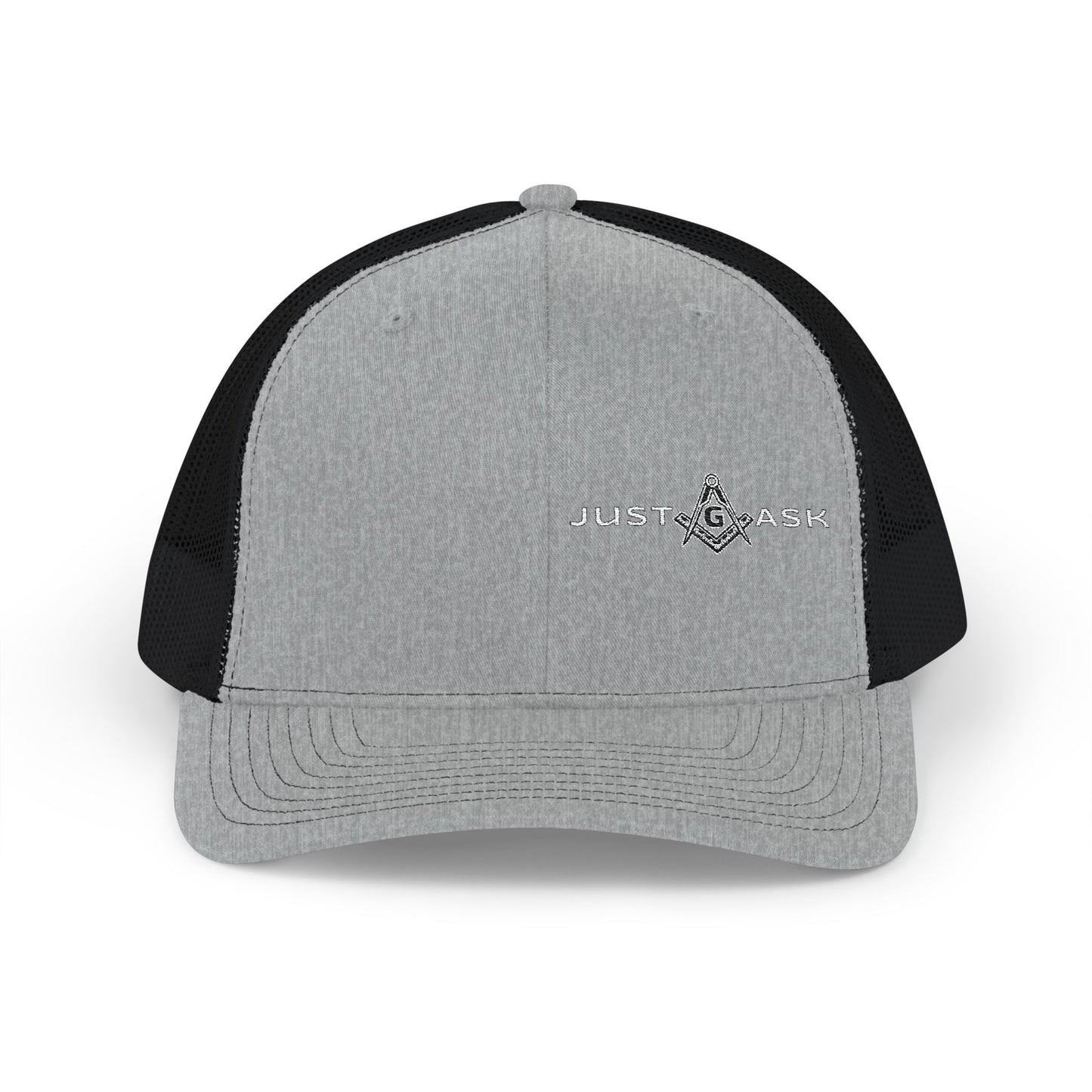 Just Ask Embroidered Snapback Trucker Hat