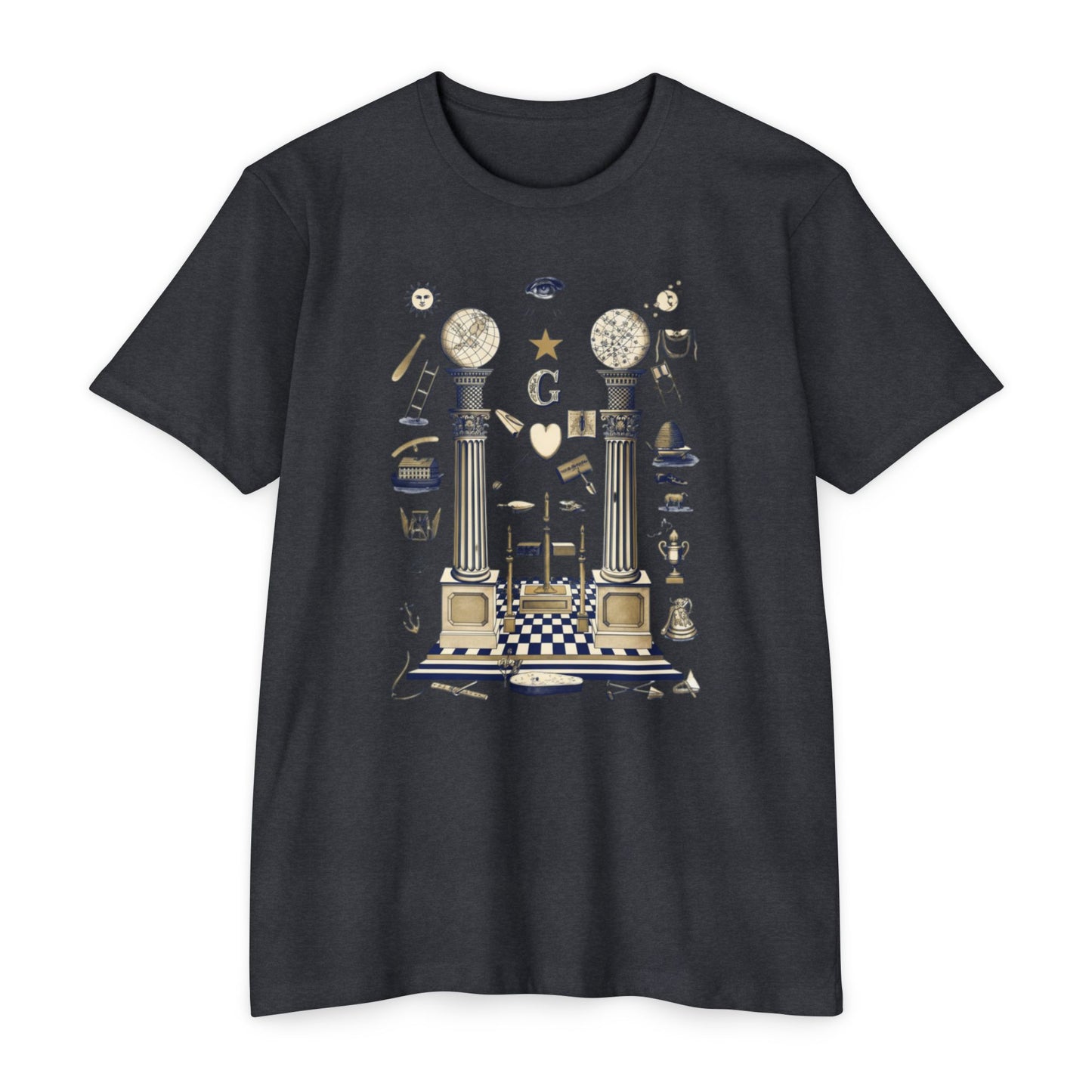 Masonic Vintage Symbol T-Shirt — Freemasonry Lodge Design