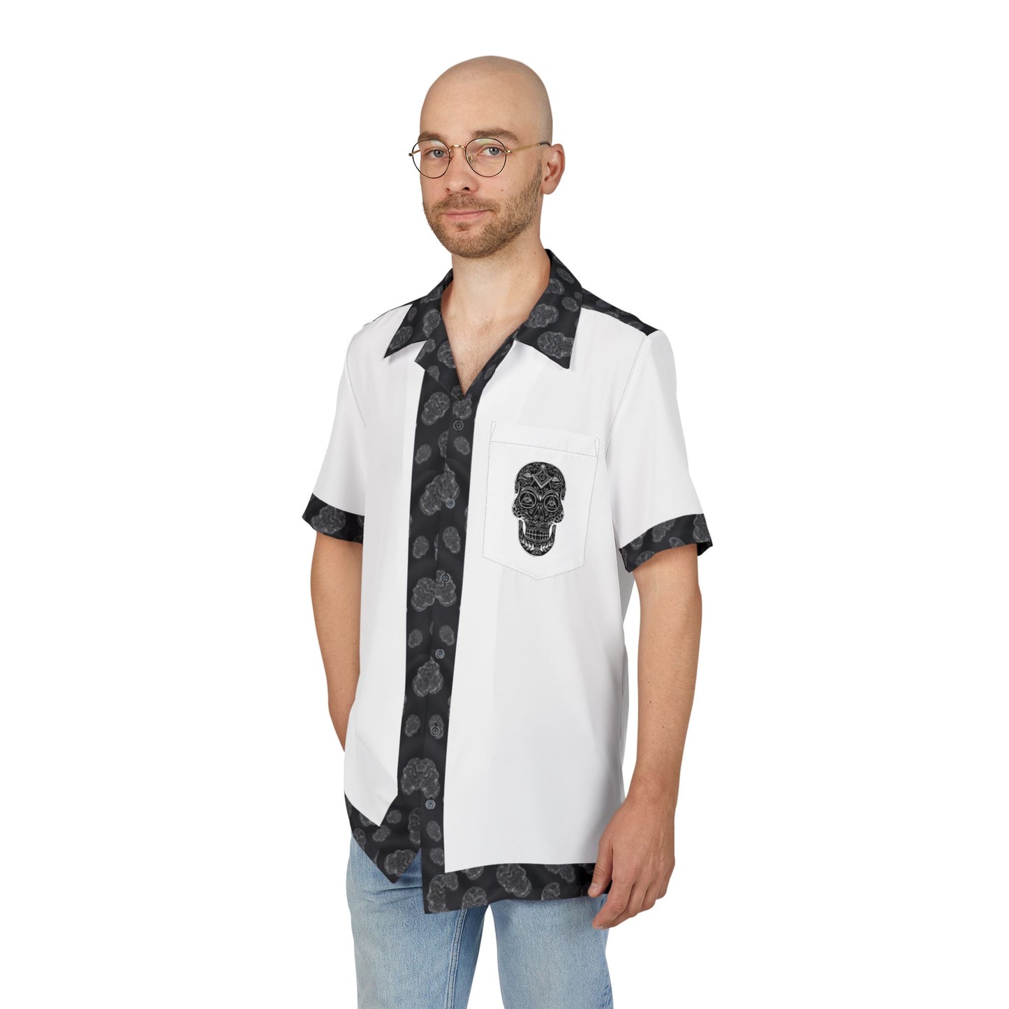 Masonic Skull Trim Hawaiian Shirt