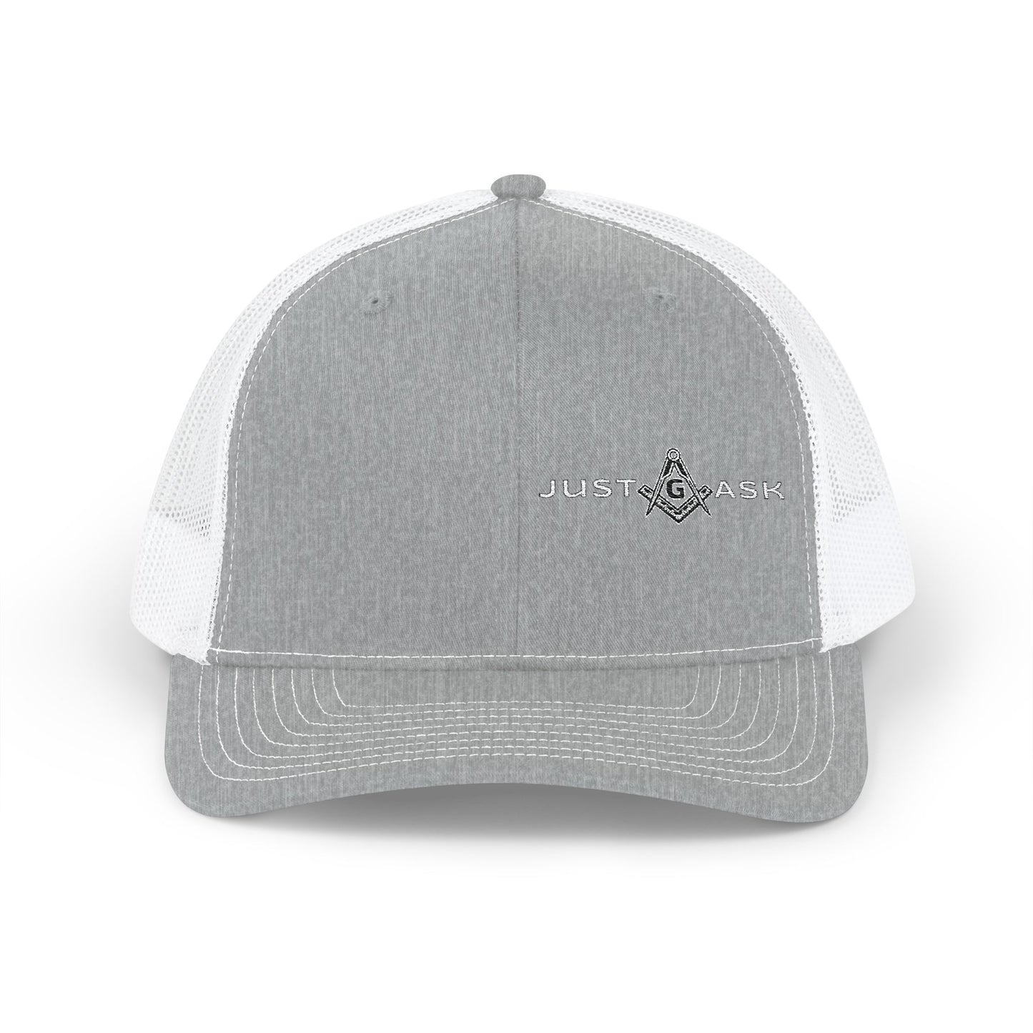 Just Ask Embroidered Snapback Trucker Hat