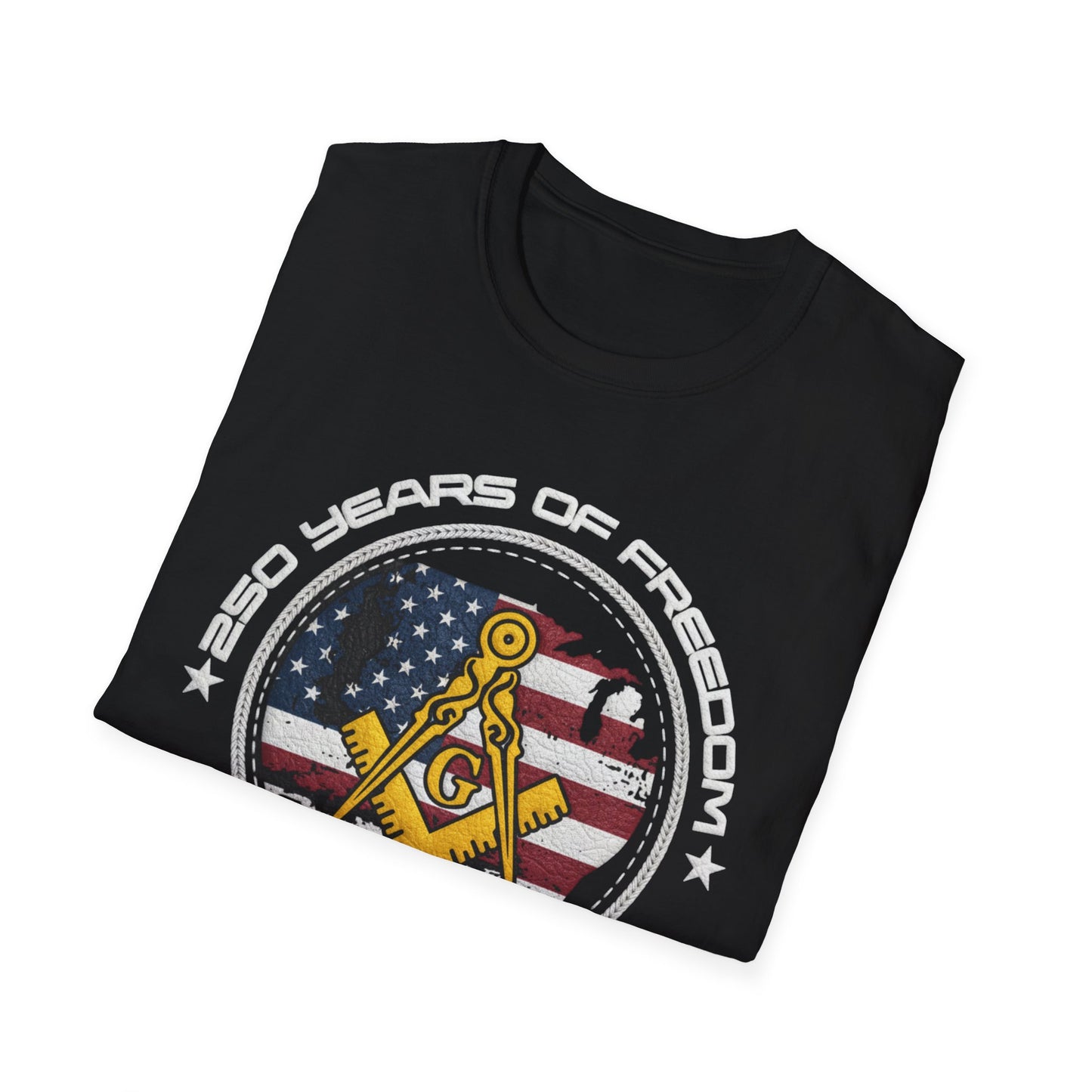 Masonic Emblem with American Flag 4th of July T-Shirt