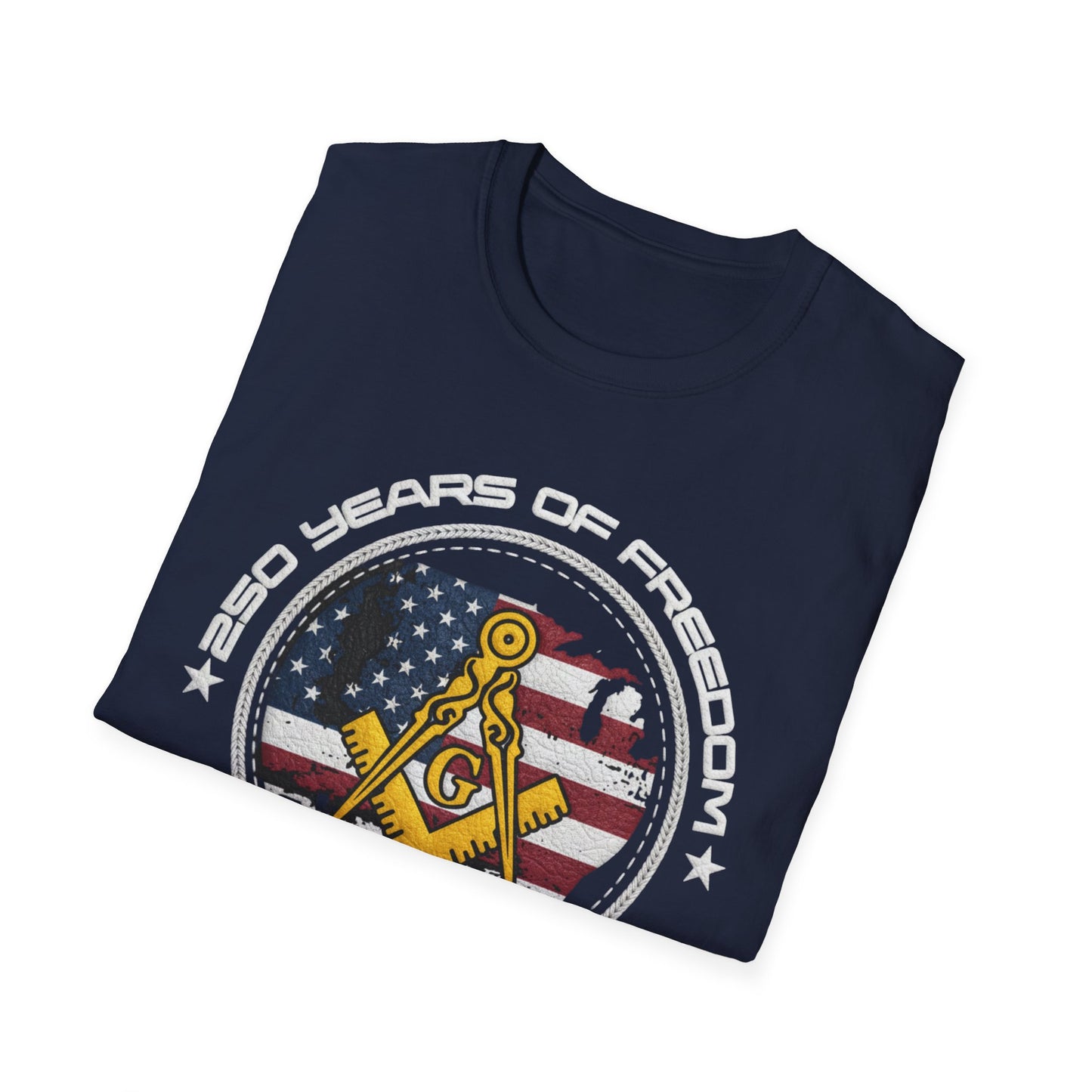 Masonic Emblem with American Flag 4th of July T-Shirt