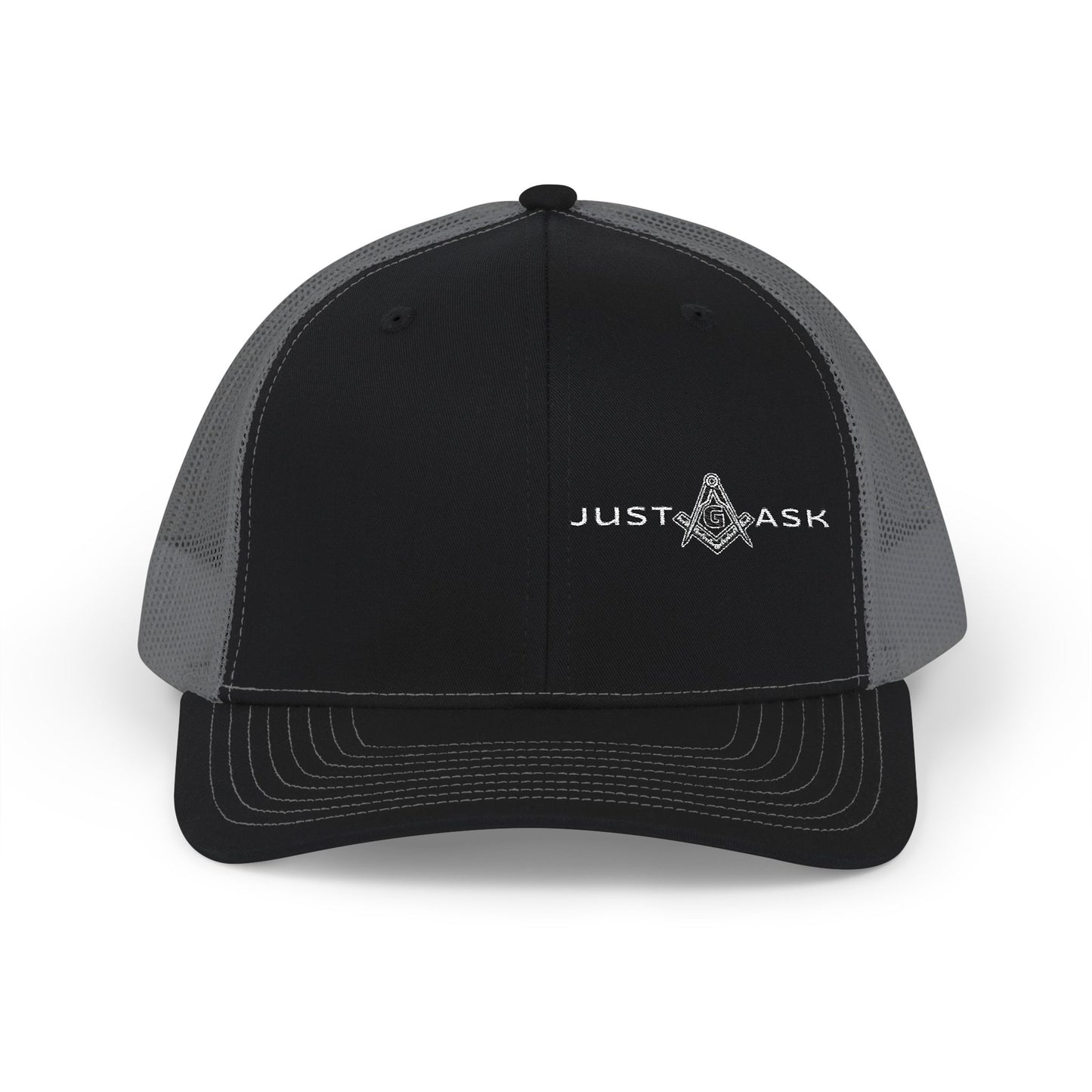 Just Ask Embroidered Snapback Trucker Hat