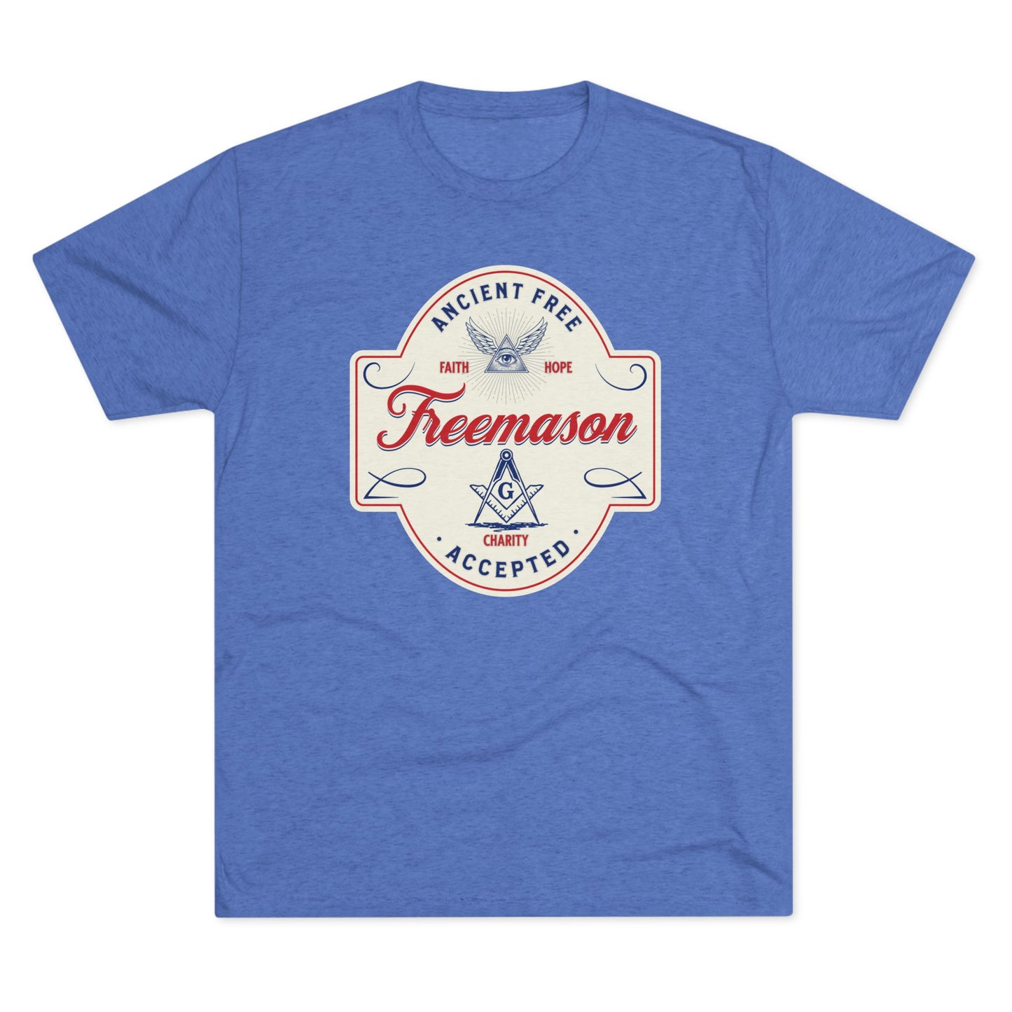 Freemason Badge T-Shirt — "Ancient Free" Retro Masonic Design